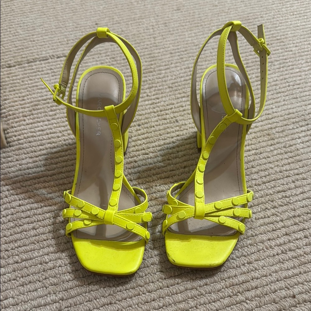 Marc Fisher Neon Yellow Heeled Sandals